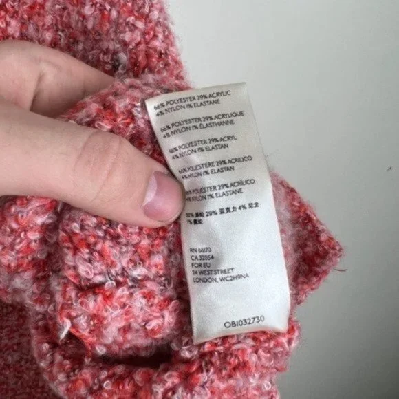 Free People BFF Oversized Cowl Neck Pullover Sweater in Lotus Red Women's Medium - Picture 7 of 7